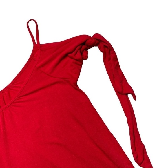 Free People We the Free Red Believe Me Cold Shoulder Blouse US XS - Picture 6 of 9